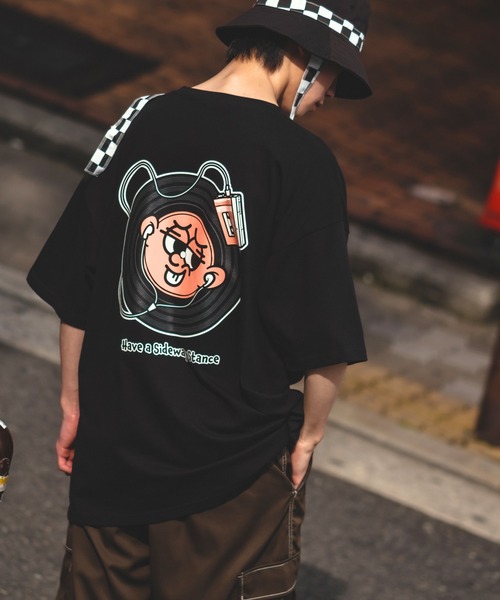 En serio TOKYO(エンソリオトーキョー)の「【SIDEWAYSTANCE】半袖レコードプリントTシャツ SIDE23-130(Tシャツ/カットソー・メンズ・ブラック/カーキ/ホワイト・SMALL/MEDIUM/LARGE/X-LARGE)」の14枚目の写真