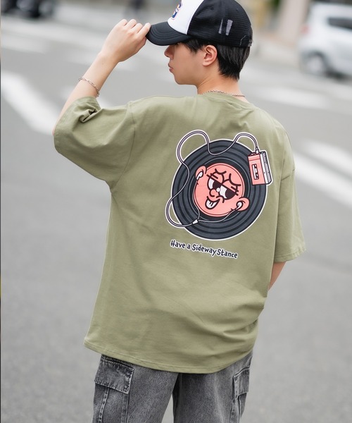 En serio TOKYO(エンソリオトーキョー)の「【SIDEWAYSTANCE】半袖レコードプリントTシャツ SIDE23-130(Tシャツ/カットソー・メンズ・ブラック/カーキ/ホワイト・SMALL/MEDIUM/LARGE/X-LARGE)」の9枚目の写真