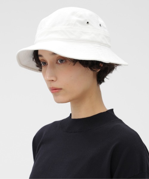 MHL.(エムエイチエル)の「WORKWEAR COTTON TWILL(ハット・レディース・ネイビー/ホワイト・FREE)」の3枚目の写真