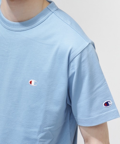 Champion(チャンピオン)の「チャンピオン SHORT SLEEVE T-SHIRT(Tシャツ/カットソー・メンズ・サックスブルー/ライトグリーン/グリーン・S/M/L/LL)」の9枚目の写真