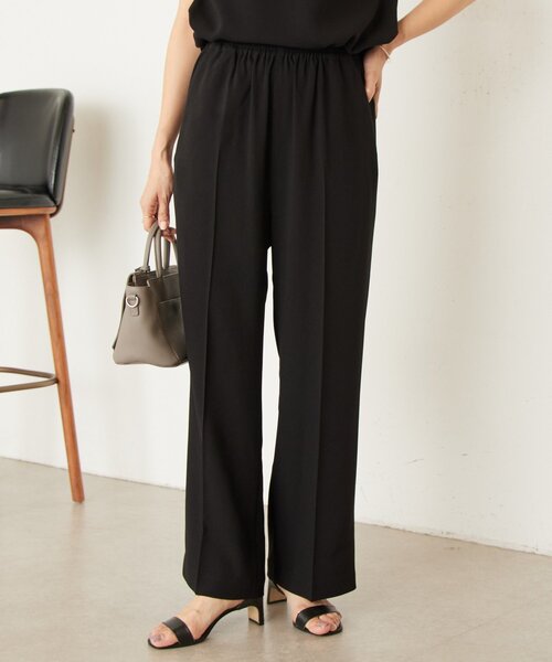 LIVETART（リヴェタート）の「バックサテンイージーパンツ《LIVETART》（その他パンツ・レディース・アイボリー/ブラック・0/1）」の2枚目の写真