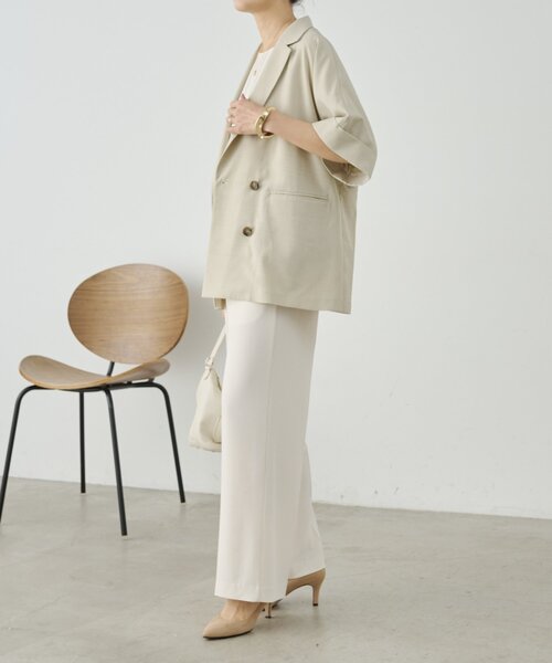 LIVETART（リヴェタート）の「バックサテンイージーパンツ《LIVETART》（その他パンツ・レディース・アイボリー/ブラック・0/1）」の18枚目の写真