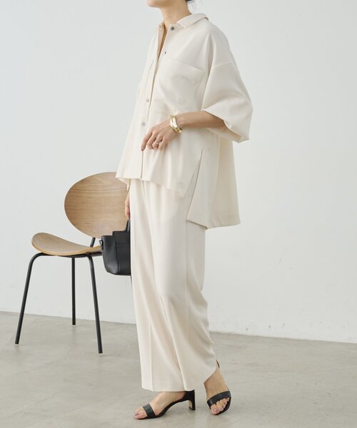 LIVETART（リヴェタート）の「バックサテンイージーパンツ《LIVETART》（その他パンツ・レディース・アイボリー/ブラック・0/1）」の21枚目の写真