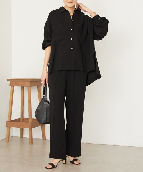 LIVETART（リヴェタート）の「バックサテンイージーパンツ《LIVETART》（その他パンツ・レディース・アイボリー/ブラック・0/1）」の4枚目の写真