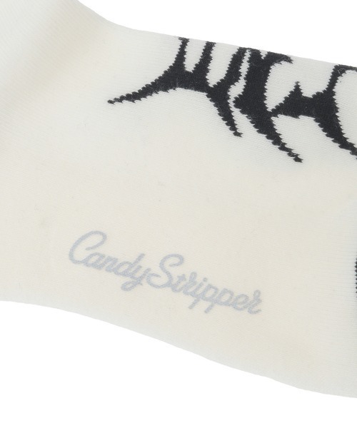 Candy Stripper(キャンディストリッパー)の「GRAFFITI RIB ソックス(ソックス/靴下・レディース・ブラック/オフホワイト・FREE)」の8枚目の写真