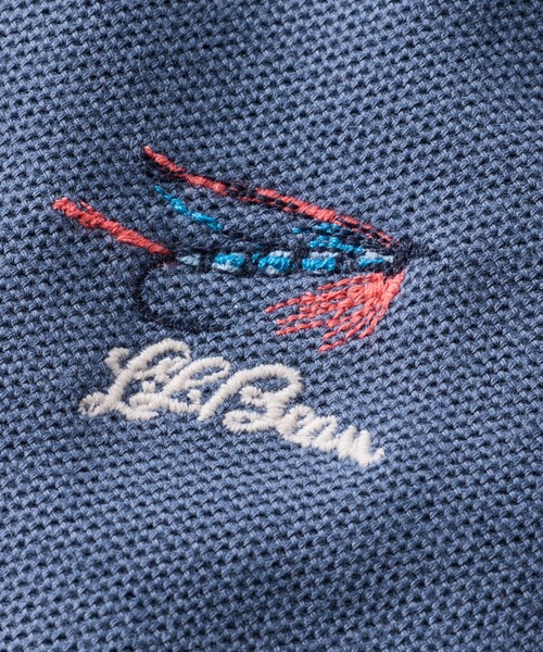 L.L.Bean（エルエルビーン）の「ジャパン・フィット　プレミアム・ダブル・エル・ポロシャツ、半袖　タイド・フライ刺繍 ジャパン・フィット（ポロシャツ・メンズ・ホワイト/ブラック/インディゴブルー/ネイビー・XX-LARGE/SMALL/X-LARGE/LARGE/MEDIUM）」の9枚目の写真
