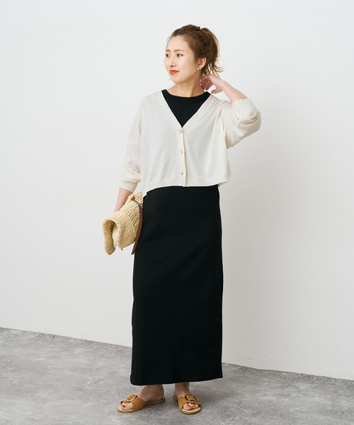 Spick & Span（スピックアンドスパン）の「《手洗い可 / 》2枚SETアンサンブルニット（アンサンブル・レディース・ホワイト/ブラック/カーキ・FREE）」の6枚目の写真