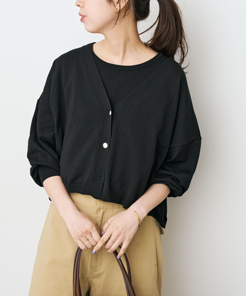 Spick & Span（スピックアンドスパン）の「《手洗い可 / 》2枚SETアンサンブルニット（アンサンブル・レディース・ホワイト/ブラック/カーキ・FREE）」の10枚目の写真