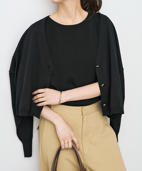 Spick & Span（スピックアンドスパン）の「《手洗い可 / 》2枚SETアンサンブルニット（アンサンブル・レディース・ホワイト/ブラック/カーキ・FREE）」の12枚目の写真