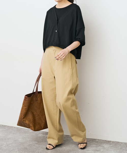 Spick & Span（スピックアンドスパン）の「《手洗い可 / 》2枚SETアンサンブルニット（アンサンブル・レディース・ホワイト/ブラック/カーキ・FREE）」の14枚目の写真