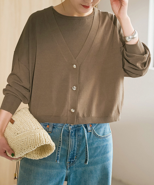 Spick & Span（スピックアンドスパン）の「《手洗い可 / 》2枚SETアンサンブルニット（アンサンブル・レディース・ホワイト/ブラック/カーキ・FREE）」の20枚目の写真