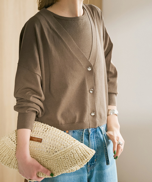 Spick & Span（スピックアンドスパン）の「《手洗い可 / 》2枚SETアンサンブルニット（アンサンブル・レディース・ホワイト/ブラック/カーキ・FREE）」の21枚目の写真