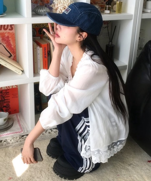 Mela（メラ）の「シアーレースブラウス（シャツ/ブラウス・レディース・ホワイト・FREE）」の8枚目の写真