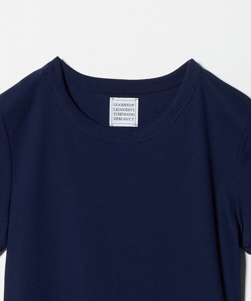 GOOD PEOPLE GOOD STITCHING GOOD PRODUCT(グッドピープルグッドスティッチンググッドプロダクト)の「<GOOD PEOPLE GOOD STITCHING GOOD PRODUCT>リブ Tシャツ(Tシャツ/カットソー・レディース・ネイビー・S)」の3枚目の写真