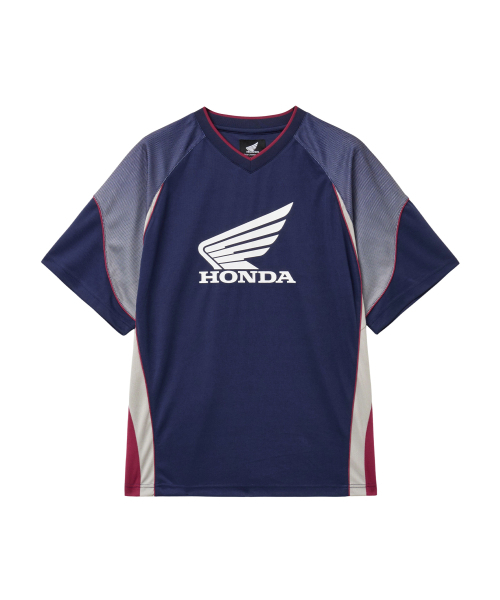 PHYPS MOTORCYCLE(フィップスモーターサイクル)の「Mesh Speed Track Short Sleeve Navy(Tシャツ/カットソー・レディース・その他・SMALL/MEDIUM/LARGE/X-LARGE)」の1枚目の写真