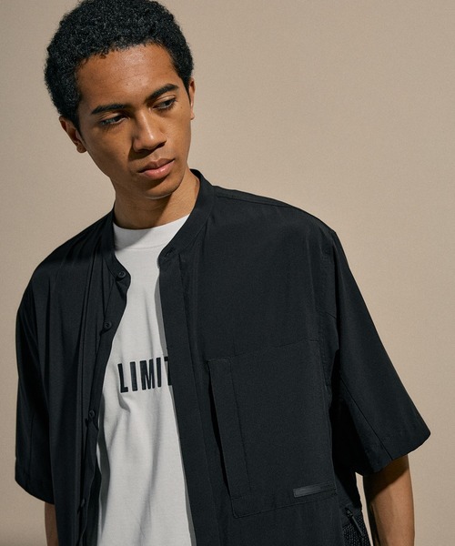 NUMERALS（ヌメラルズ）の「[NUMERALS]BAND COLLAR SHORT-SLEEVED SHIRT（シャツ/ブラウス・メンズ・ブルー/ブラック/カーキ・MEDIUM/LARGE）」の9枚目の写真