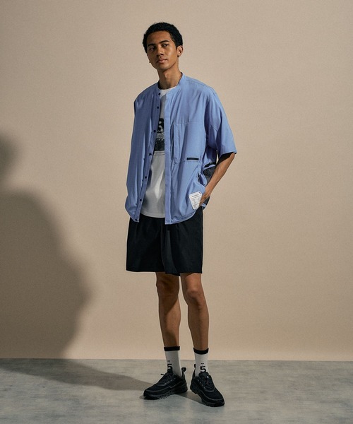 NUMERALS（ヌメラルズ）の「[NUMERALS]BAND COLLAR SHORT-SLEEVED SHIRT（シャツ/ブラウス・メンズ・ブルー/ブラック/カーキ・MEDIUM/LARGE）」の17枚目の写真
