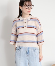 cepo（セポ）の「【BEVERLY HILLS POLO CLUB】透かし編みメッシュワイドポロニット（ポロシャツ）」