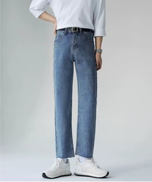 クロップドストレートデニム