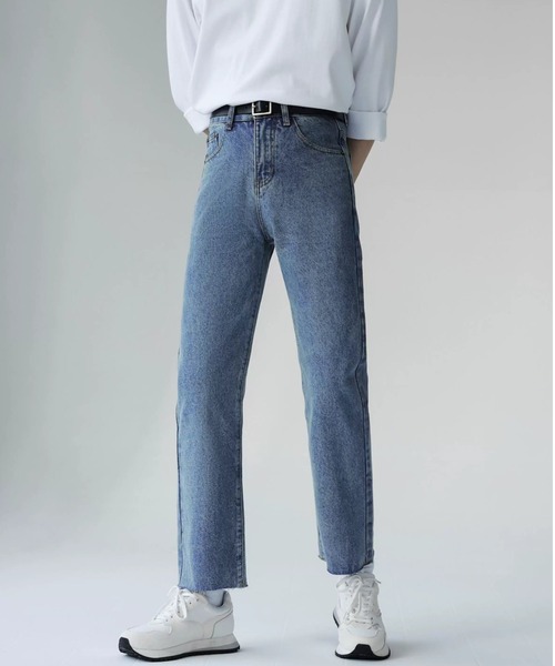 Otte(オッテ)の「クロップドストレートデニム(デニムパンツ・メンズ・ブラック/ライトブルー・SMALL/MEDIUM/X-LARGE/LARGE)」の4枚目の写真