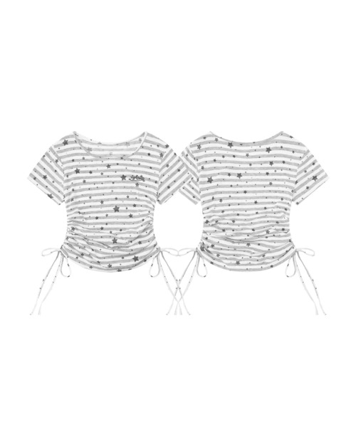 HOOK(フック)の「HOOK for girls 星柄 サイドギャザーリボン 半袖Tシャツ (SS)(Tシャツ/カットソー・レディース・グレー/グリーン・FREE)」の19枚目の写真