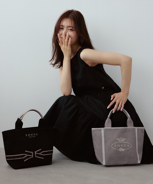 メル57592　TOCCA 黒 長袖 ひざ丈ワンピース TOCCA｜トッカのワンピース（ブラック/黒色系）通販 - ZOZOTOWN