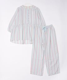 キッドブルー　ストライプ  パジャマ シャツ 24CRサッカーストライプ[7分袖パジャマ] | KID BLUE OFFICIAL ONLINE STORE