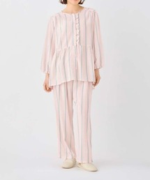 KID BLUE（キッドブルー）の「キッドブルー -２６ＣＲサッカーストライプ -8分袖パジャマ -KNDK551 -kidblue（ルームウェア/パジャマ）」