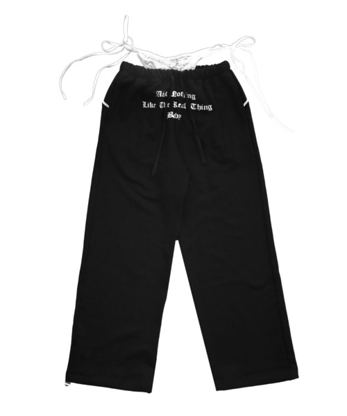 THEAIRTOWN(ジエアタウン)の「sagging lace wide pt(スウェットパンツ・レディース・ホワイト/ダークグレー/ブラック・FREE)」の5枚目の写真