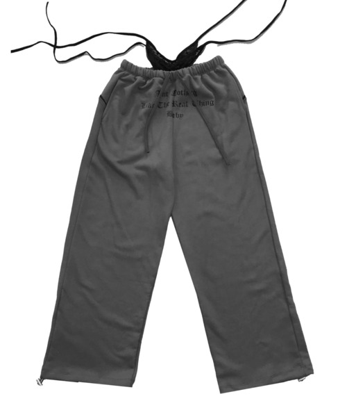 THEAIRTOWN(ジエアタウン)の「sagging lace wide pt(スウェットパンツ・レディース・ホワイト/ダークグレー/ブラック・FREE)」の7枚目の写真
