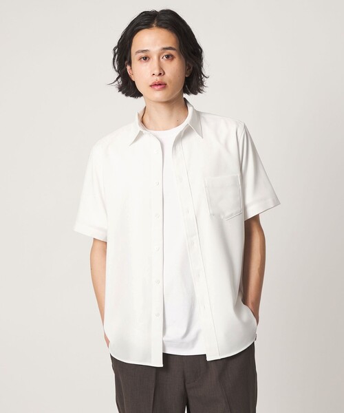 A DAY IN THE LIFE UNITED ARROWS(アデイインザライフユナイテッドアローズ)の「リネンライク スラブドビー ジャスト レギュラーカラーシャツ-吸水速乾-<A DAY IN THE LIFE>(シャツ/ブラウス・メンズ・オリーブ/ターコイズブルー系/ホワイト/ネイビー・XL/M/S/L)」の5枚目の写真