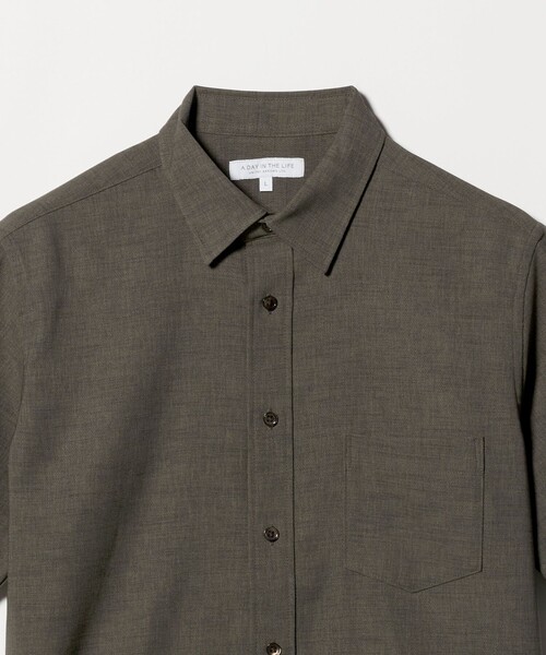 A DAY IN THE LIFE UNITED ARROWS(アデイインザライフユナイテッドアローズ)の「リネンライク スラブドビー ジャスト レギュラーカラーシャツ-吸水速乾-<A DAY IN THE LIFE>(シャツ/ブラウス・メンズ・オリーブ/ターコイズブルー系/ホワイト/ネイビー・XL/M/S/L)」の14枚目の写真