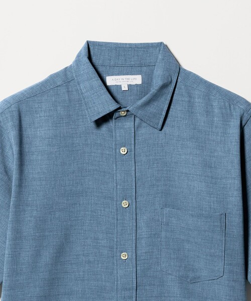 A DAY IN THE LIFE UNITED ARROWS(アデイインザライフユナイテッドアローズ)の「リネンライク スラブドビー ジャスト レギュラーカラーシャツ-吸水速乾-<A DAY IN THE LIFE>(シャツ/ブラウス・メンズ・オリーブ/ターコイズブルー系/ホワイト/ネイビー・XL/M/S/L)」の11枚目の写真