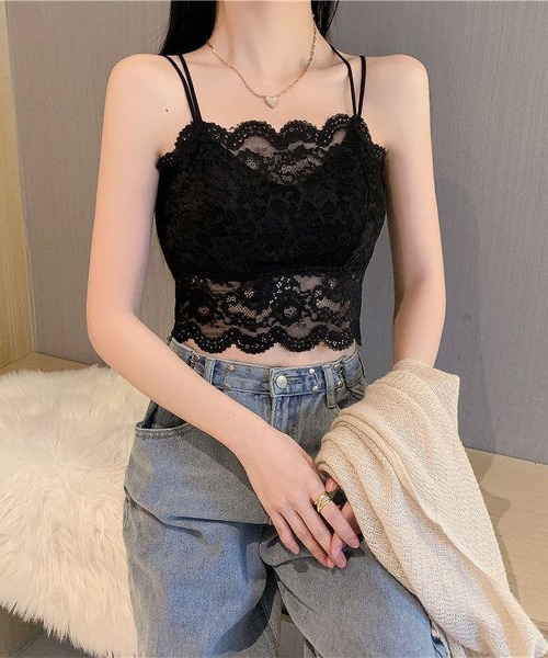 MAISON DE THERESE（メゾン ド テレーズ）の「カップ付ダブルストラップレースキャミソール（キャミソール・レディース・ホワイト/ピンク/ライトグリーン/ブラック・M）」の19枚目の写真