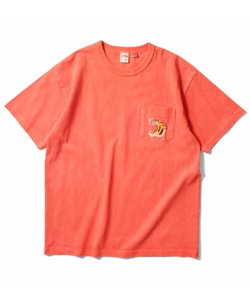 HOUSTON(ヒューストン)の「HOUSTON ヒューストン PIGMENT U.S. COTTON TIGER PRINT TEE ピグメント USコットン タイガープリント 半袖Tシャツ(Tシャツ/カットソー・メンズ・ブラック/オレンジ/オリーブドラブ/ナチュラル・M/XL/L)」の12枚目の写真