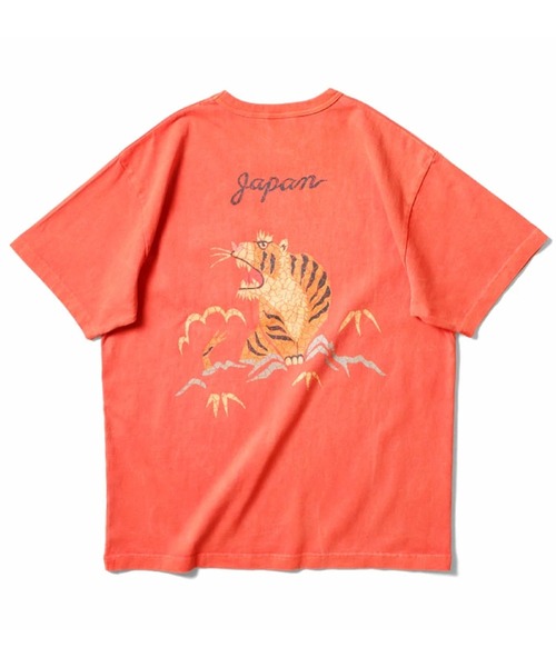 HOUSTON(ヒューストン)の「HOUSTON ヒューストン PIGMENT U.S. COTTON TIGER PRINT TEE ピグメント USコットン タイガープリント 半袖Tシャツ(Tシャツ/カットソー・メンズ・ブラック/オレンジ/オリーブドラブ/ナチュラル・M/XL/L)」の13枚目の写真