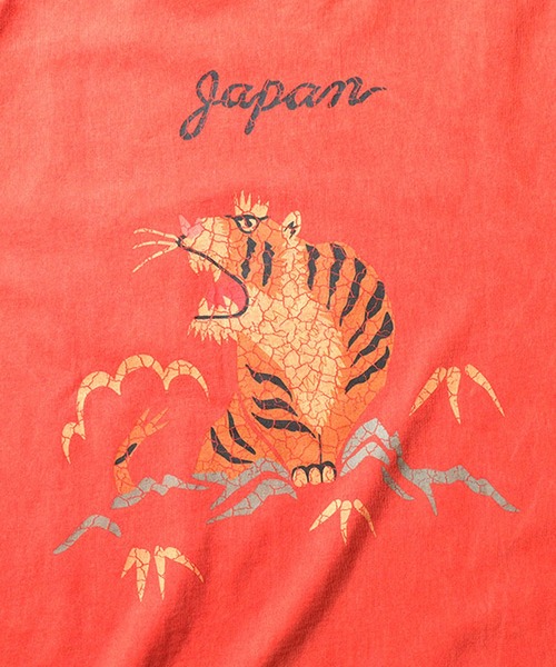 HOUSTON(ヒューストン)の「HOUSTON ヒューストン PIGMENT U.S. COTTON TIGER PRINT TEE ピグメント USコットン タイガープリント 半袖Tシャツ(Tシャツ/カットソー・メンズ・ブラック/オレンジ/オリーブドラブ/ナチュラル・M/XL/L)」の15枚目の写真