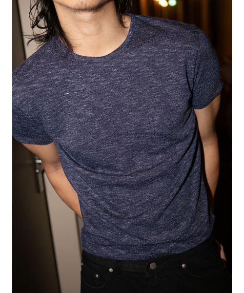GOZER(ゴーザー)の「Slim Knit-Jersey T_Navy(Tシャツ/カットソー・メンズ・ネイビー・LARGE/MEDIUM)」の6枚目の写真