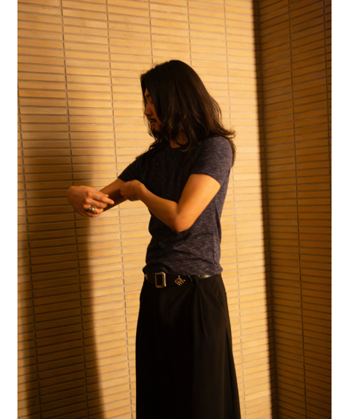 GOZER(ゴーザー)の「Slim Knit-Jersey T_Navy(Tシャツ/カットソー・メンズ・ネイビー・LARGE/MEDIUM)」の3枚目の写真