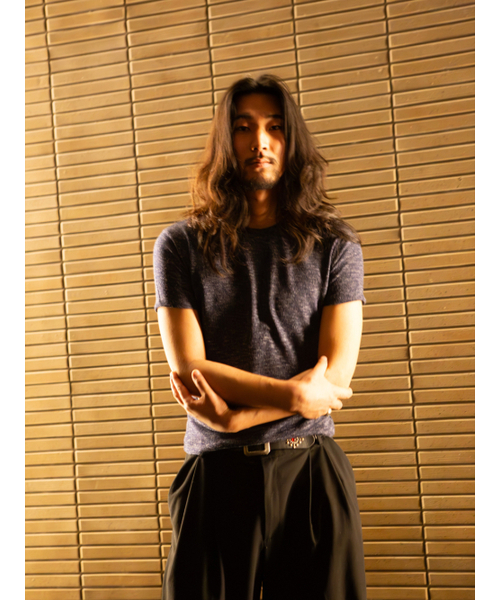 GOZER(ゴーザー)の「Slim Knit-Jersey T_Navy(Tシャツ/カットソー・メンズ・ネイビー・LARGE/MEDIUM)」の4枚目の写真