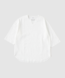 スパン フライス キーネック Tシャツ