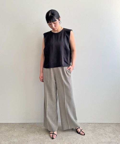 LHELBIE(レルビエ)の「ノースリブラウス(Tシャツ/カットソー・レディース・オフホワイト/ブラウン/ブラック・M)」の15枚目の写真