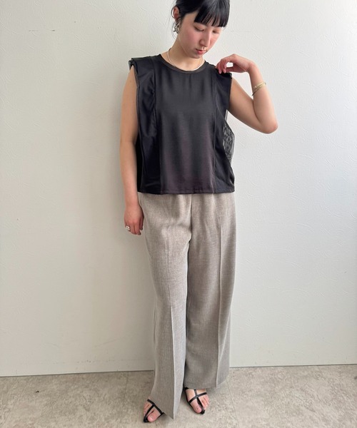 LHELBIE(レルビエ)の「ノースリブラウス(Tシャツ/カットソー・レディース・オフホワイト/ブラウン/ブラック・M)」の10枚目の写真
