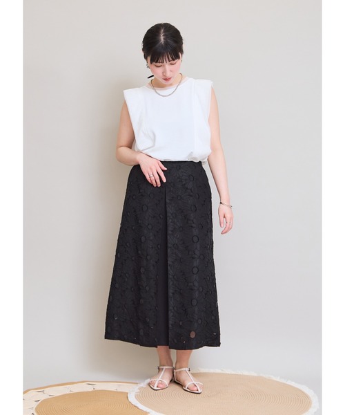 LHELBIE(レルビエ)の「ノースリブラウス(Tシャツ/カットソー・レディース・オフホワイト/ブラウン/ブラック・M)」の11枚目の写真