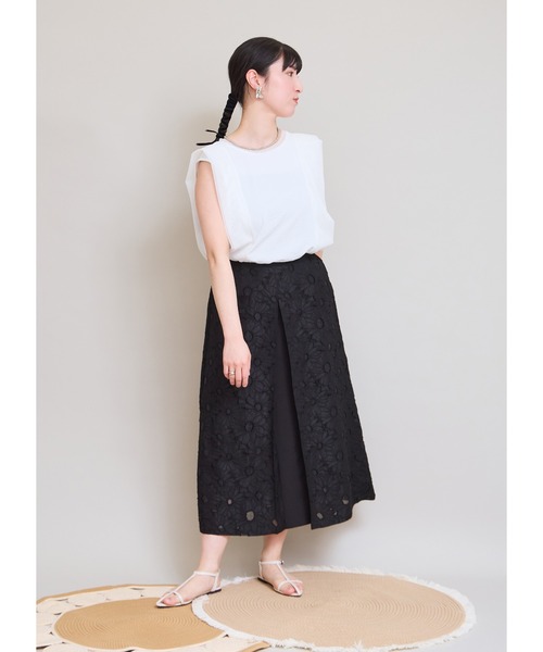 LHELBIE(レルビエ)の「ノースリブラウス(Tシャツ/カットソー・レディース・オフホワイト/ブラウン/ブラック・M)」の14枚目の写真