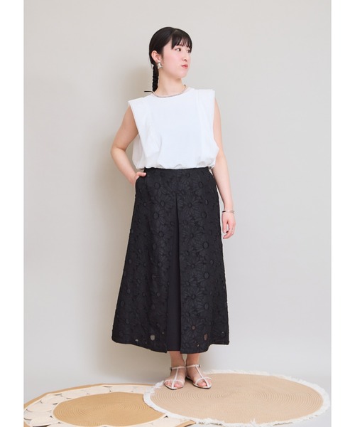 LHELBIE(レルビエ)の「ノースリブラウス(Tシャツ/カットソー・レディース・オフホワイト/ブラウン/ブラック・M)」の12枚目の写真