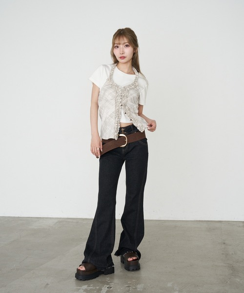 RAY CASSIN(レイカズン)の「【ドット / チェック】ホルターネックフリルホックトップス(Tシャツ/カットソー・レディース・ブラック系その他2/ライトベージュ/ホワイト系その他2/チャコールグレー・FREE)」の17枚目の写真