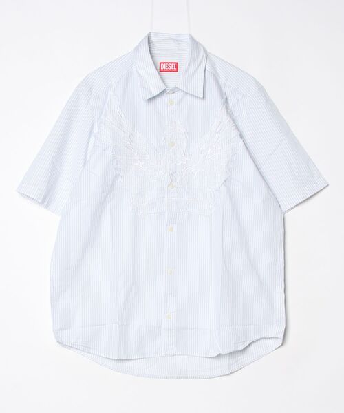 DIESEL(ディーゼル)の「メンズ 半袖シャツ S-SIMPLY-SS-KNBS(シャツ/ブラウス・メンズ・ホワイト・46/48/52/50)」の1枚目の写真