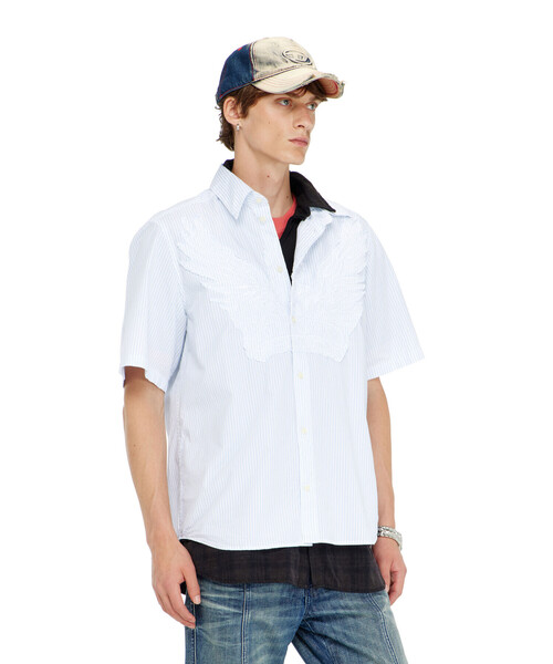 DIESEL(ディーゼル)の「メンズ 半袖シャツ S-SIMPLY-SS-KNBS(シャツ/ブラウス・メンズ・ホワイト・46/48/52/50)」の4枚目の写真