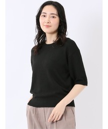 m.f.editorial | 【ストレッチ ハンドウォッシャブル】m.f.エディトリアル レディース ループヤーン クルー 半袖 サマーニット プルオーバー(ニット/セーター)